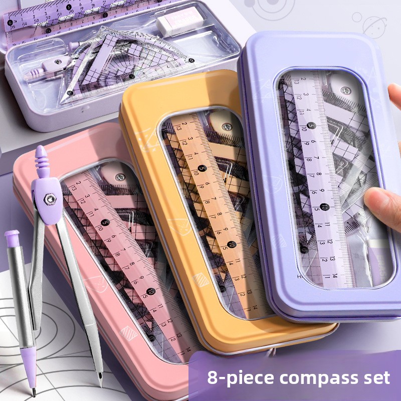 학생용 8종 기하학 도구 세트: 수학용 컴퍼스, 각도기 - Math Geometry Set With Compass 리뷰 및 가격